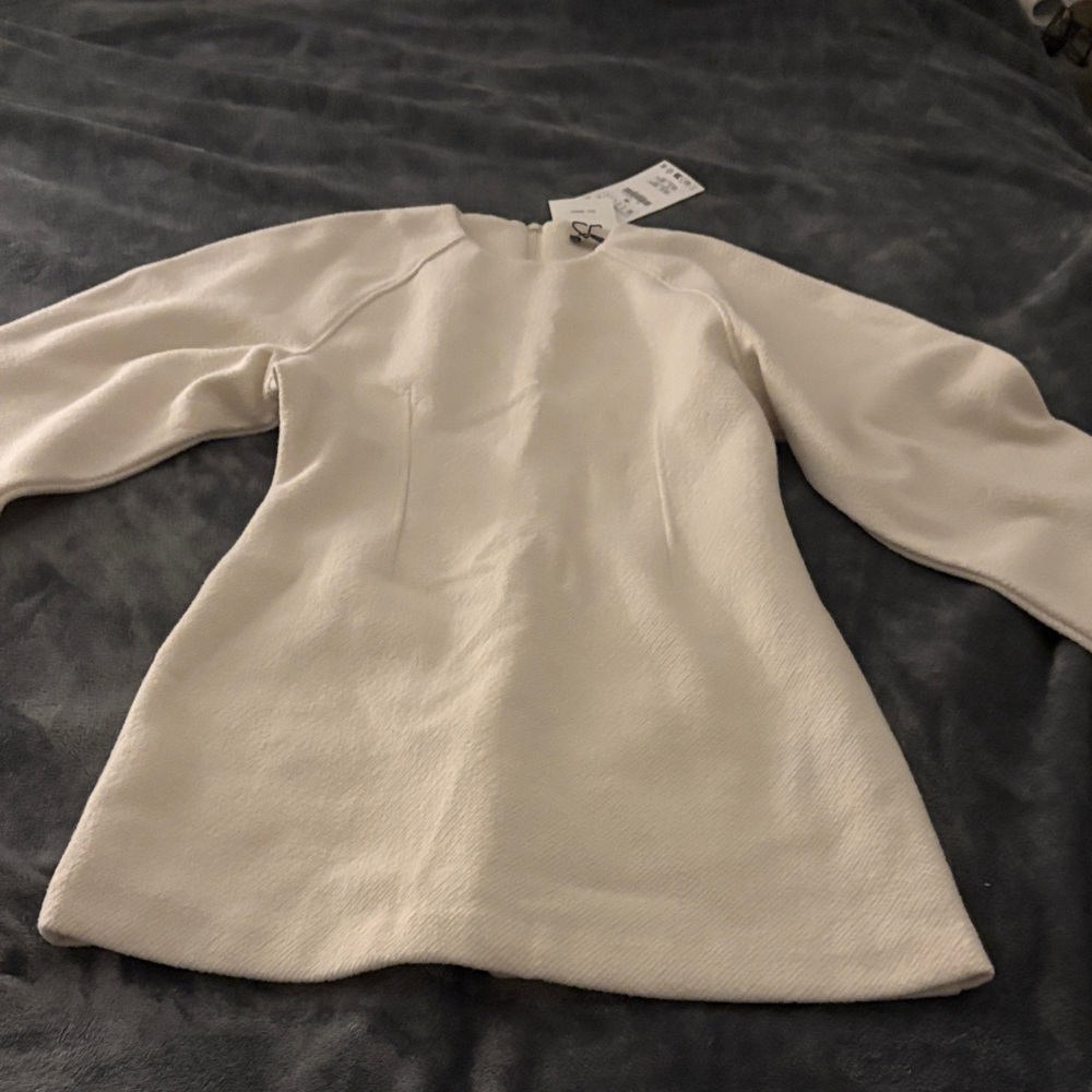 Zara Elegant White Long Sleeve Dress